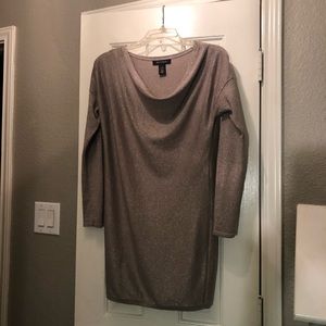 Sparkly slouched cowl neck dress